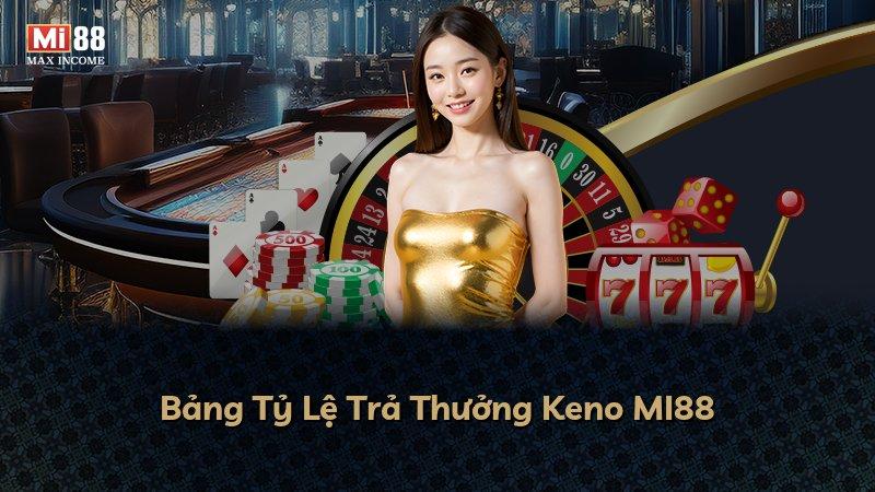 Bảng Tỷ Lệ Trả Thưởng Keno MI88